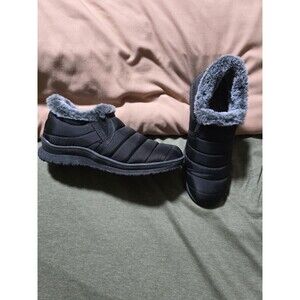 Minnetonka Timpson Twin Gore 69010 Fur Lined Booties Womens Sz 7 EUC Black